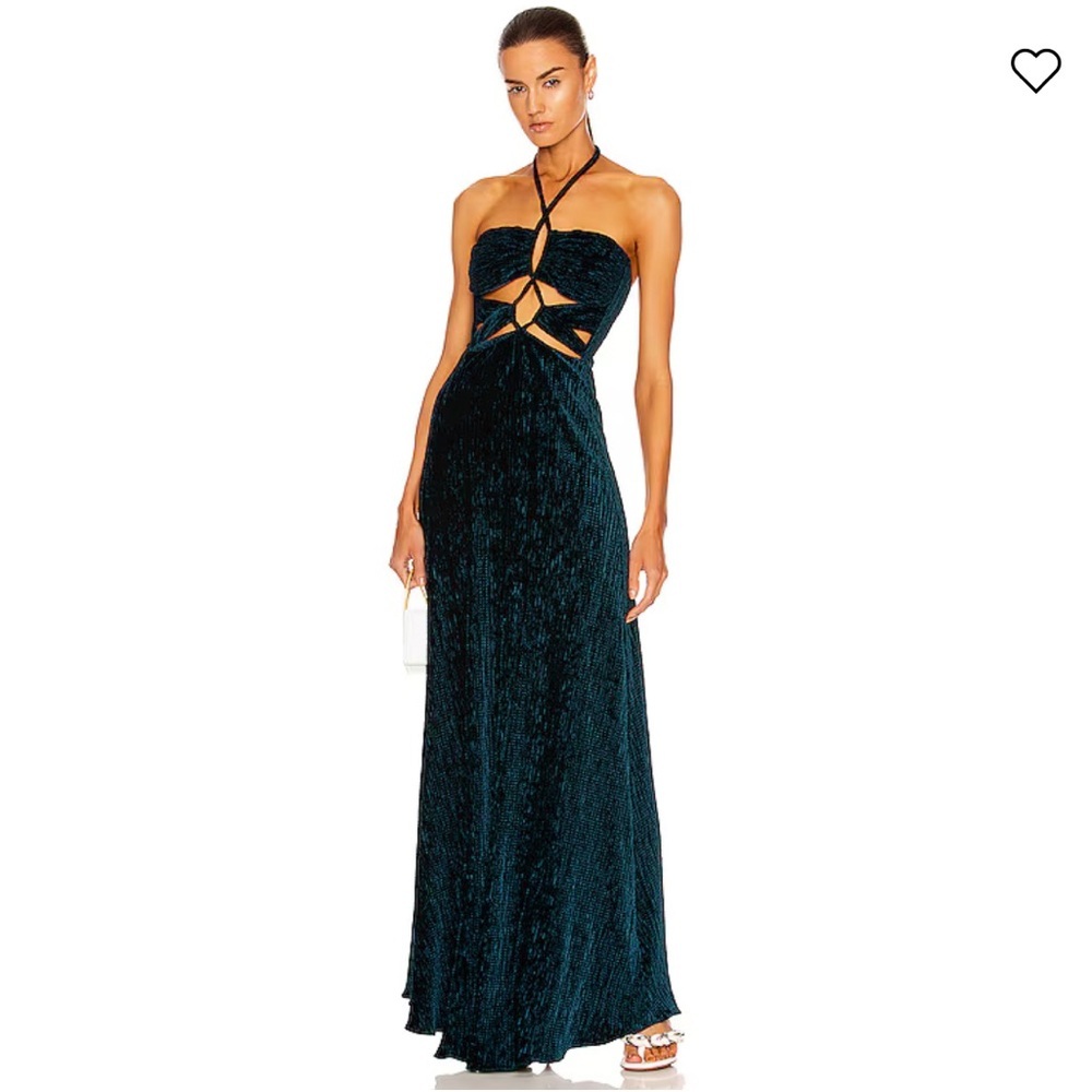 Brand New PatBO Textured Velvet Lace-Up Dress in Prussian Green Size 4 - Picture 9 of 16